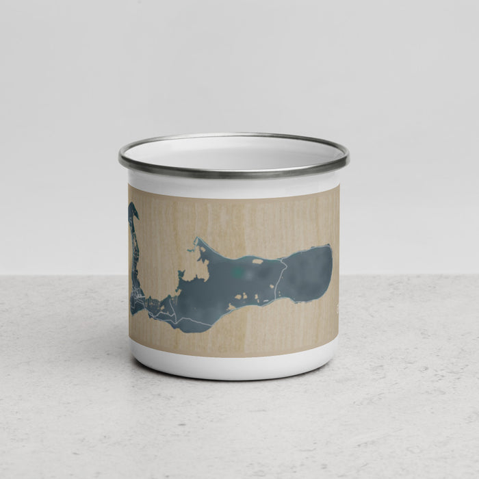 Front View Custom Grand Cayman Cayman Islands Map Enamel Mug in Afternoon