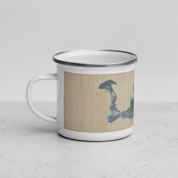 Left View Custom Grand Cayman Cayman Islands Map Enamel Mug in Afternoon
