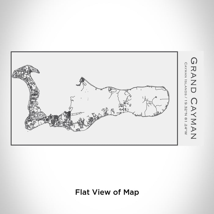 Rendered View of Grand Cayman Cayman Islands Map Engraving on 17oz Stainless Steel Insulated Cola Bottle in White