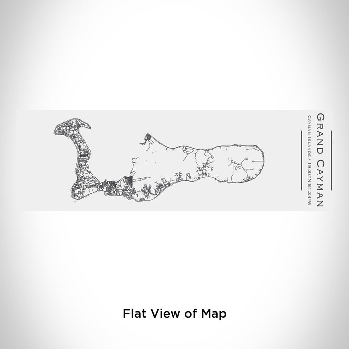 Rendered View of Grand Cayman Cayman Islands Map Engraving on 10oz Stainless Steel Insulated Cup with Sliding Lid in White