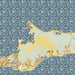 Grand Cayman Cayman Islands Map Print in Woodblock Style Zoomed In Close Up Showing Details