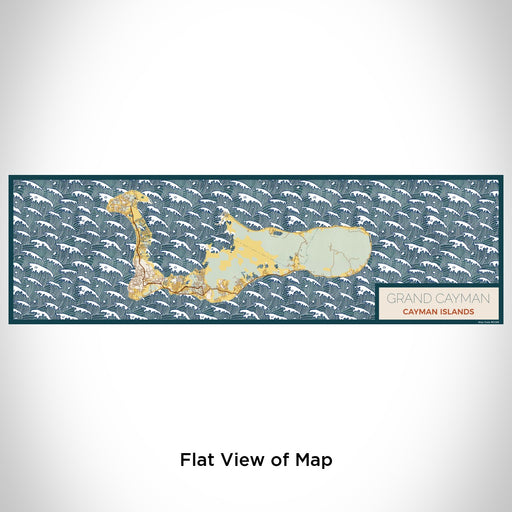 Flat View of Map Custom Grand Cayman Cayman Islands Map Enamel Mug in Woodblock