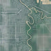 Grand Forks North Dakota Map Print in Afternoon Style Zoomed In Close Up Showing Details