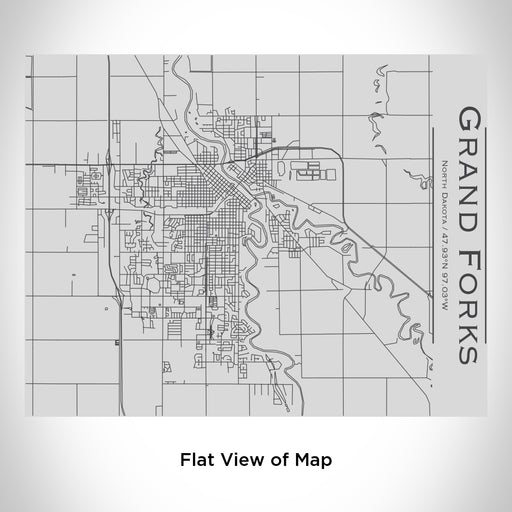 Rendered View of Grand Forks North Dakota Map Engraving on 20oz Stainless Steel Insulated Bottle with Bamboo Top
