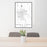 24x36 Grand Forks North Dakota Map Print Portrait Orientation in Classic Style Behind 2 Chairs Table and Potted Plant
