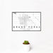 12x18 Grand Forks North Dakota Map Print Landscape Orientation in Classic Style With Small Cactus Plant in White Planter