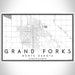 Grand Forks North Dakota Map Print Landscape Orientation in Classic Style With Shaded Background