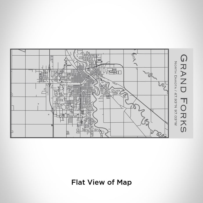 Rendered View of Grand Forks North Dakota Map Engraving on 17oz Stainless Steel Insulated Cola Bottle