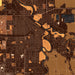 Grand Forks North Dakota Map Print in Ember Style Zoomed In Close Up Showing Details