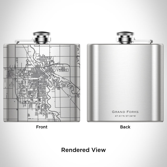 Rendered View of Grand Forks North Dakota Map Engraving on undefined