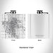Rendered View of Grand Forks North Dakota Map Engraving on 6oz Stainless Steel Flask in White
