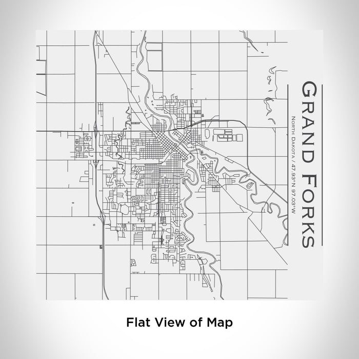 Rendered View of Grand Forks North Dakota Map Engraving on 17oz Stainless Steel Insulated Tumbler in White