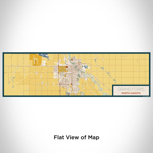 Flat View of Map Custom Grand Forks North Dakota Map Enamel Mug in Woodblock