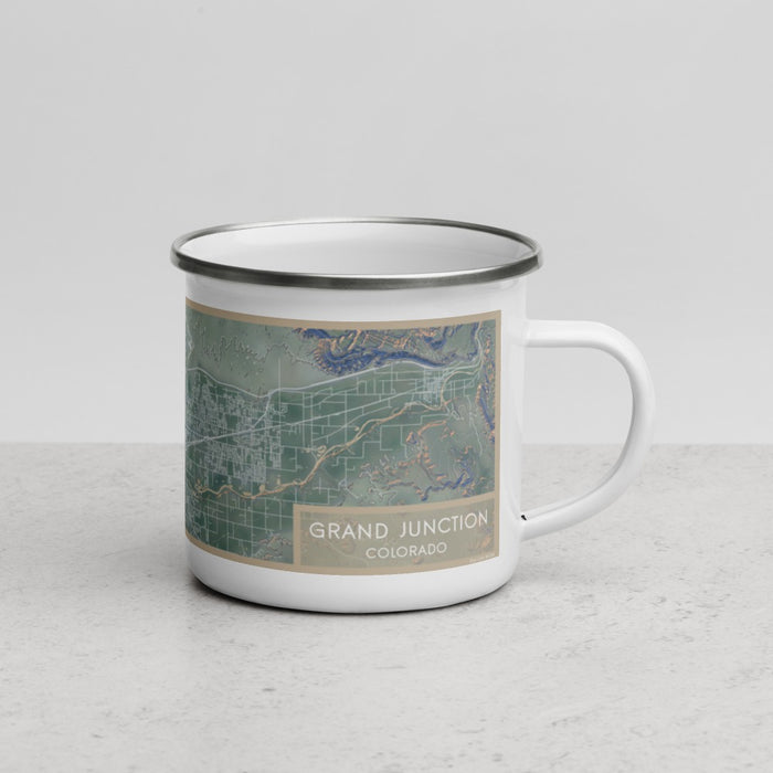 Right View Custom Grand Junction Colorado Map Enamel Mug in Afternoon