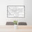 24x36 Grand Junction Colorado Map Print Landscape Orientation in Classic Style Behind 2 Chairs Table and Potted Plant