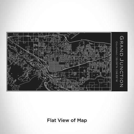 Rendered View of Grand Junction Colorado Map Engraving on 17oz Stainless Steel Insulated Cola Bottle in Black
