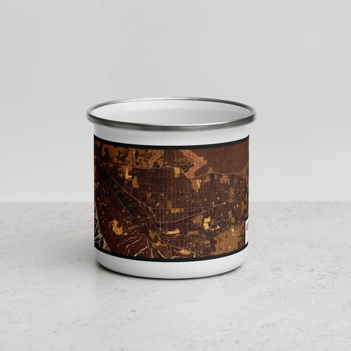 Front View Custom Grand Junction Colorado Map Enamel Mug in Ember