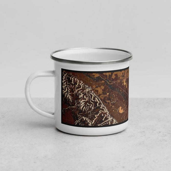 Left View Custom Grand Junction Colorado Map Enamel Mug in Ember