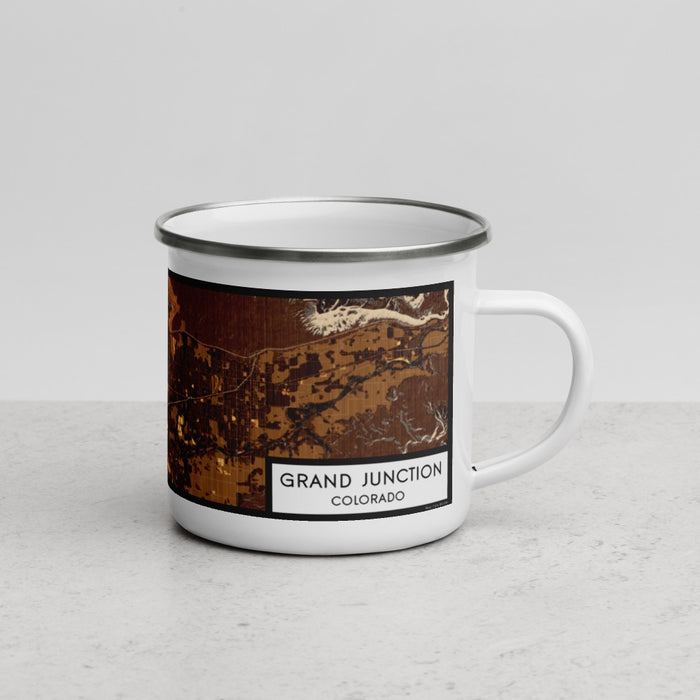 Right View Custom Grand Junction Colorado Map Enamel Mug in Ember