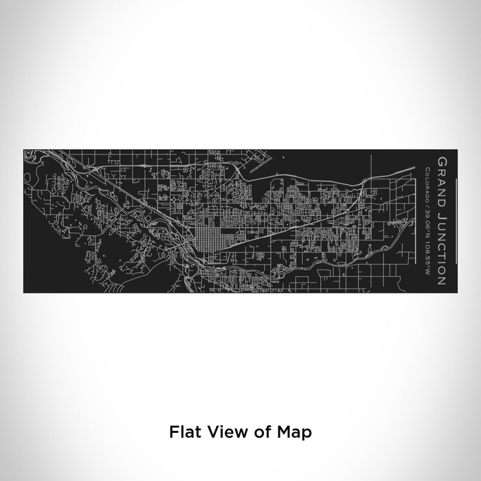 Rendered View of Grand Junction Colorado Map Engraving on 10oz Stainless Steel Insulated Cup with Sliding Lid in Black