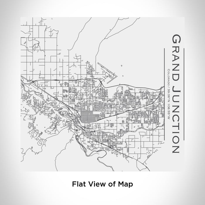 Rendered View of Grand Junction Colorado Map Engraving on 17oz Stainless Steel Insulated Tumbler in White