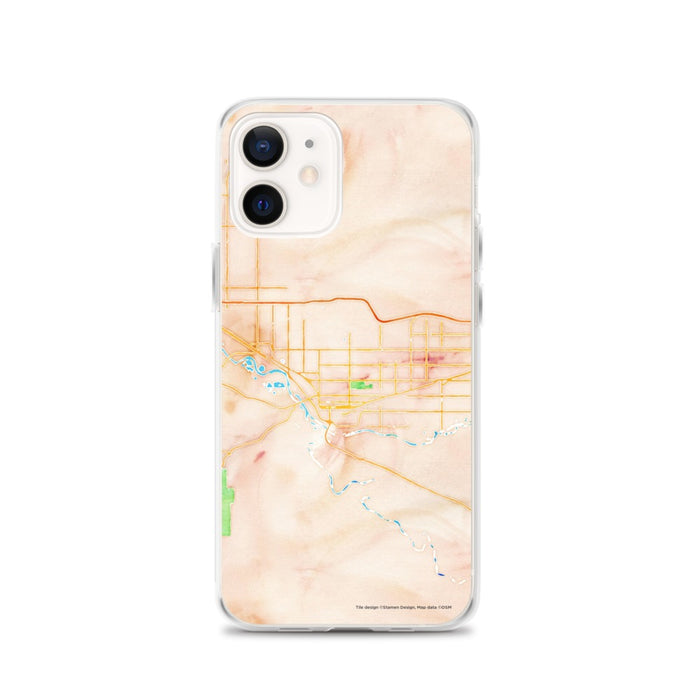 Custom Grand Junction Colorado Map iPhone 12 Phone Case in Watercolor