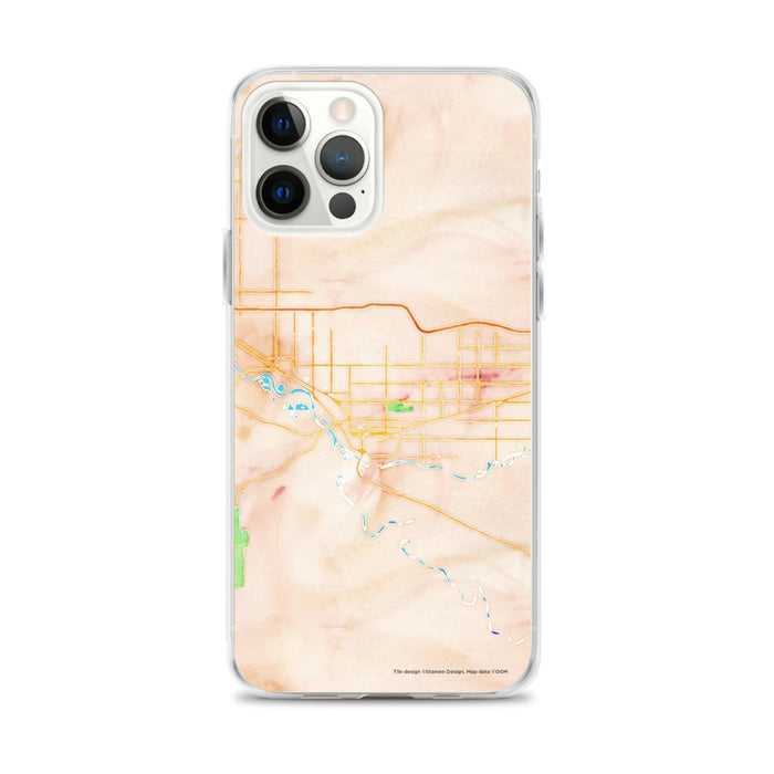 Custom Grand Junction Colorado Map iPhone 12 Pro Max Phone Case in Watercolor