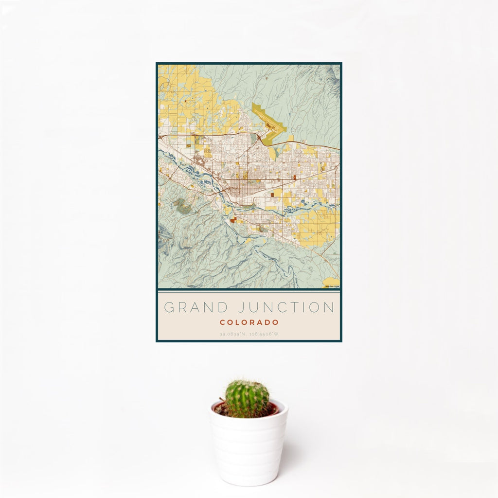 Grand Junction - Colorado Map Print in Woodblock — JACE Maps