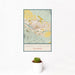 12x18 Grand Junction Colorado Map Print Portrait Orientation in Woodblock Style With Small Cactus Plant in White Planter
