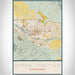 Grand Junction Colorado Map Print Portrait Orientation in Woodblock Style With Shaded Background