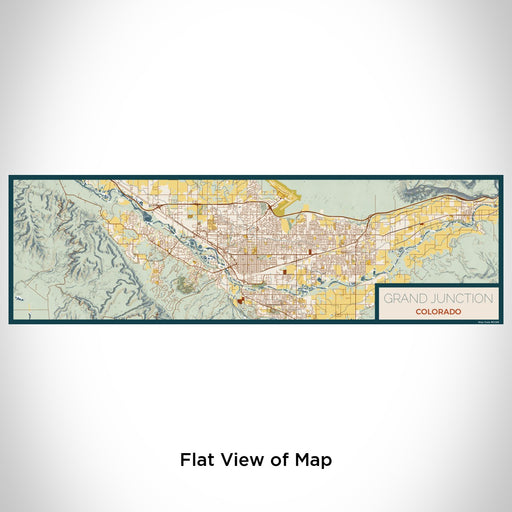 Flat View of Map Custom Grand Junction Colorado Map Enamel Mug in Woodblock