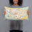 Person holding 20x12 Custom Grand Junction Colorado Map Throw Pillow in Woodblock