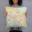 Person holding 18x18 Custom Grand Junction Colorado Map Throw Pillow in Woodblock