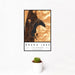 12x18 Grand Lake Colorado Map Print Portrait Orientation in Ember Style With Small Cactus Plant in White Planter