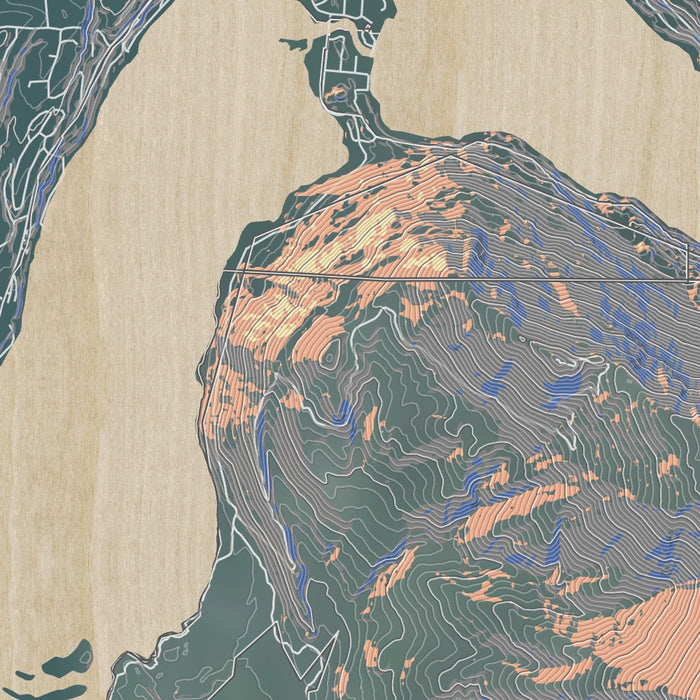 Grand Lake Colorado Map Print in Afternoon Style Zoomed In Close Up Showing Details