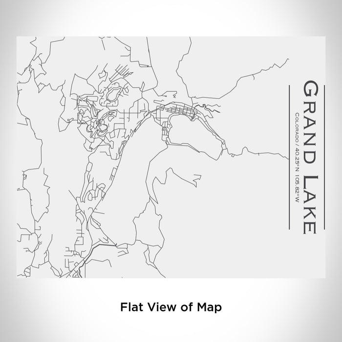 Rendered View of Grand Lake Colorado Map Engraving on 20oz Stainless Steel Insulated Bottle with Bamboo Top in White