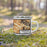 Right View Custom Grand Lake Colorado Map Enamel Mug in Ember on Grass With Trees in Background