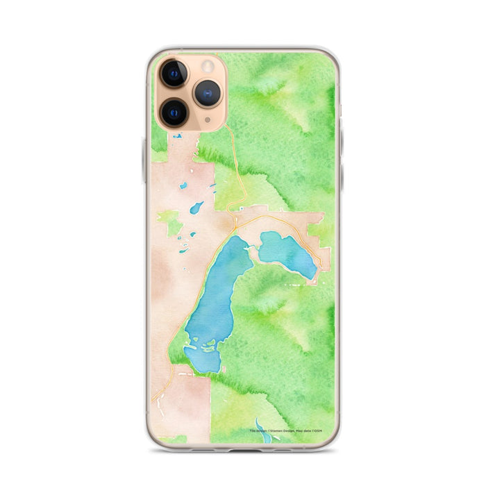 Custom iPhone 11 Pro Max Grand Lake Colorado Map Phone Case in Watercolor