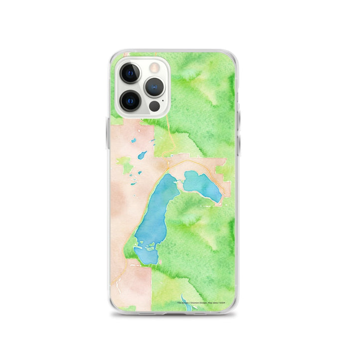 Custom iPhone 12 Pro Grand Lake Colorado Map Phone Case in Watercolor