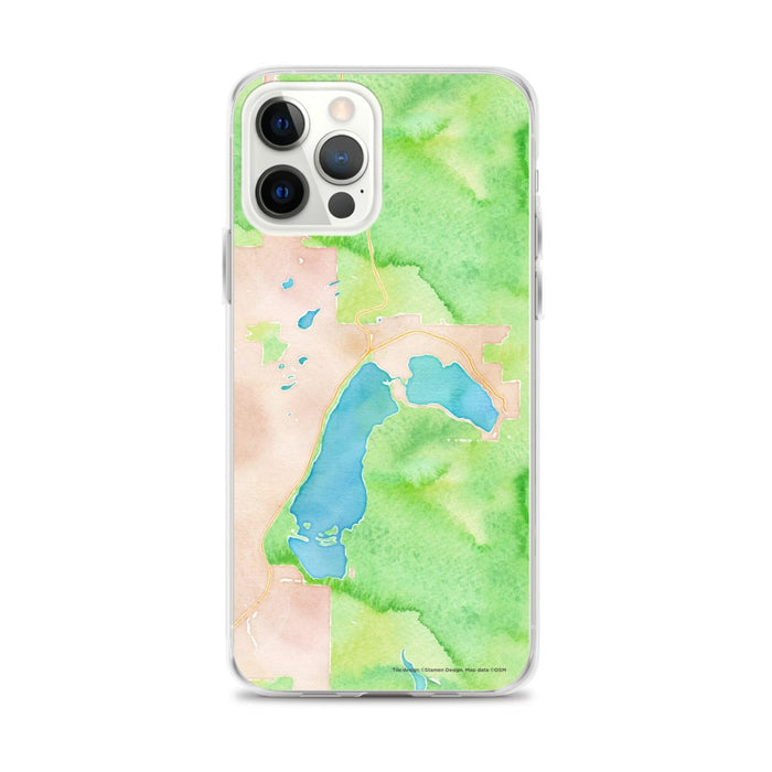 Custom iPhone 12 Pro Max Grand Lake Colorado Map Phone Case in Watercolor