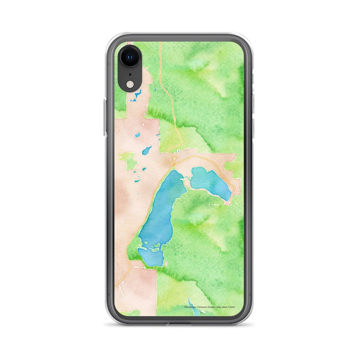Custom iPhone XR Grand Lake Colorado Map Phone Case in Watercolor