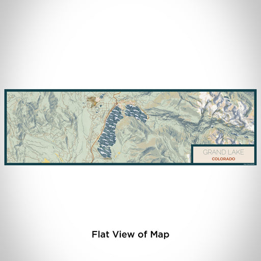 Flat View of Map Custom Grand Lake Colorado Map Enamel Mug in Woodblock