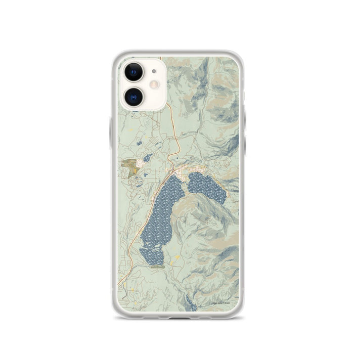 Custom iPhone 11 Grand Lake Colorado Map Phone Case in Woodblock