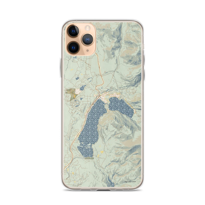 Custom iPhone 11 Pro Max Grand Lake Colorado Map Phone Case in Woodblock