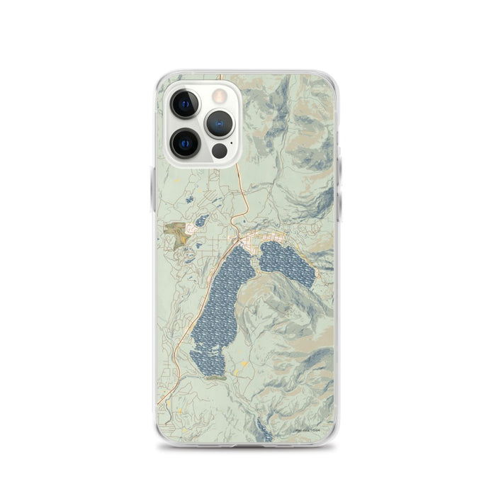 Custom iPhone 12 Pro Grand Lake Colorado Map Phone Case in Woodblock