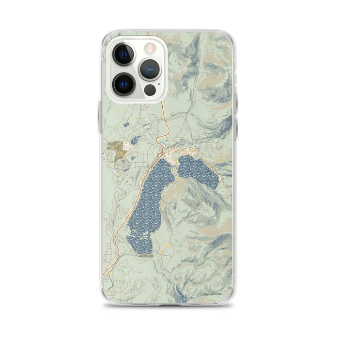 Custom iPhone 12 Pro Max Grand Lake Colorado Map Phone Case in Woodblock