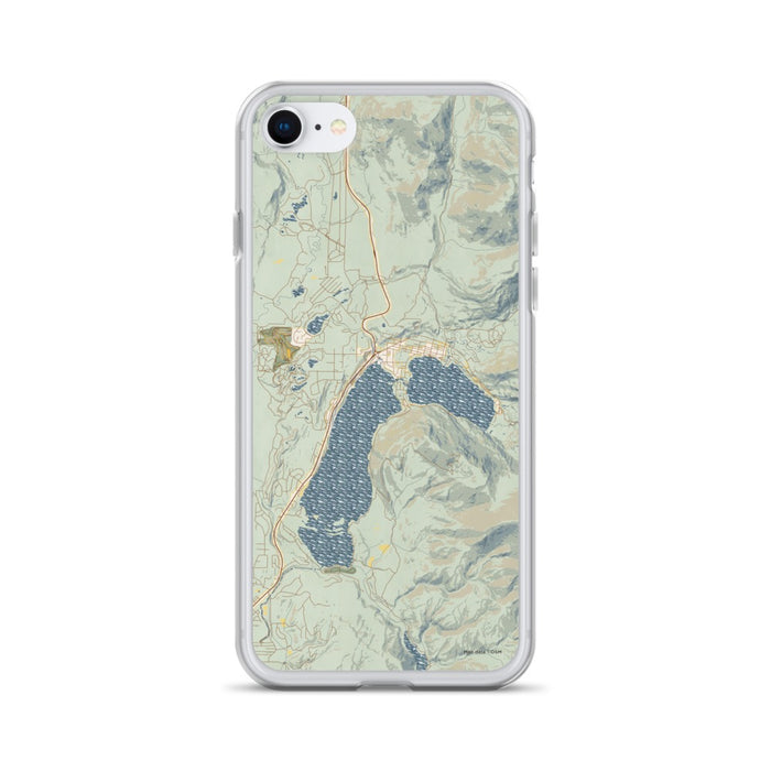 Custom iPhone SE Grand Lake Colorado Map Phone Case in Woodblock