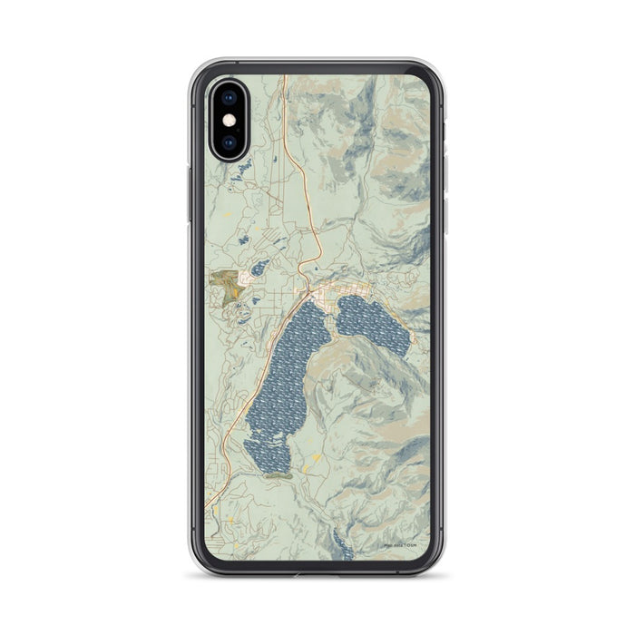 Custom iPhone XS Max Grand Lake Colorado Map Phone Case in Woodblock