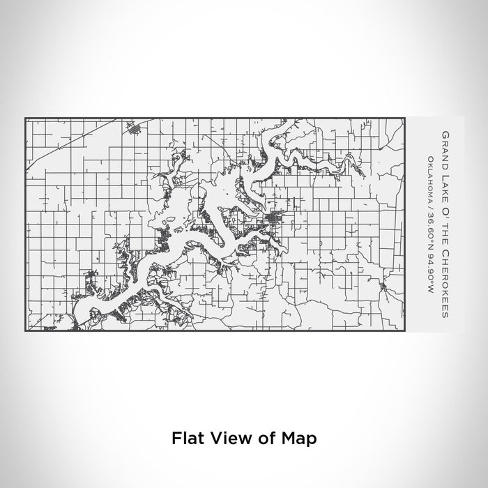 Rendered View of Grand Lake O' the Cherokees Oklahoma Map Engraving on 17oz Stainless Steel Insulated Cola Bottle in White