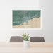 24x36 Grand Marais Minnesota Map Print Lanscape Orientation in Afternoon Style Behind 2 Chairs Table and Potted Plant